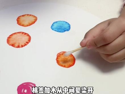 艺术启蒙/晕染画瓢虫🐞,一根水彩笔和一张宣卡纸就能搞定!#晕染画 #瓢虫 #幼儿涂鸦 #艺术启蒙创意儿童画 #幼儿园手工