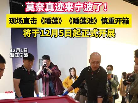 莫奈真迹来宁波了!现场直击《睡莲》《睡莲池》慎重开箱 将于12月5日起正式开展#宁波 #莫奈