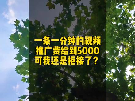 一条一分钟的视频推广费给到5000,可我还是拒接了?#记录真实生活 #短视频 #vlog #自媒体创业 #用心制作每一个视频