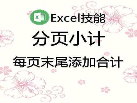 向Excel表中每页的末尾生成小计与累计,Excel插件瞬间完成 #罗刚君 #E灵 #Excel插件
