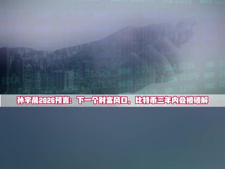 孙宇晨2026预言:下一个财富风口…… 资产过千亿,全球最富有90后孙宇晨对世界的看法很极端,也很有破旧立新的刺激……