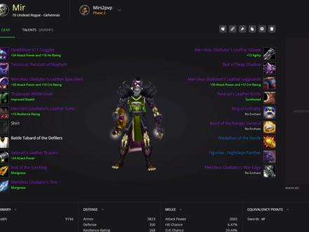 TBC 盗贼S2赛季竞技场PVP装备BiS指南 英文版(盗贼mir)