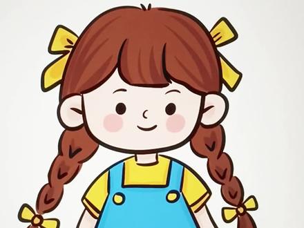小女孩简笔画#简笔画#画画教程#学画画