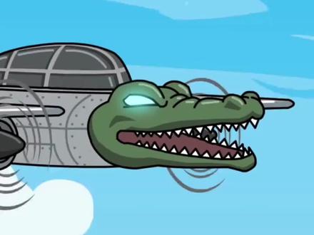 鳄鱼飞机这么来的?#儿童动画 #沙雕动画 #二次元