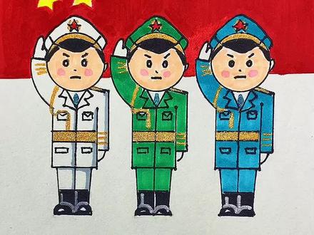 简笔画帅帅三军仪仗队#创作灵感 #这样的坚守很中国 #简笔画 @DOU+小助手 @抖音小助手