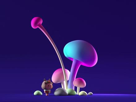 如何用c4d做“梦幻蘑菇”场景