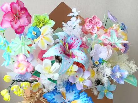 我用拼豆做了一束立体花束 #拼豆#花 #闺蜜 #瓜子二手车