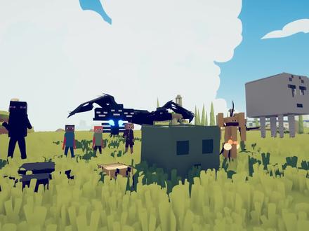 神还原我的世界末影龙!这是跟冰巨人合体了?全面战争模拟器