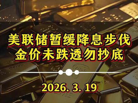 美联储暂缓降息步伐,金价未跌透勿抄底! #黄金 #今日金价 #国际金价 #黄金行情分析