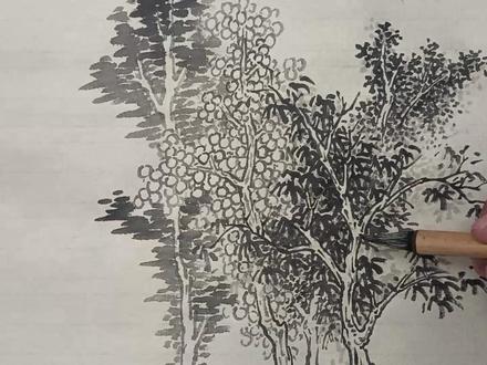 多棵树的穿插关系 #画画 #零基础学画画