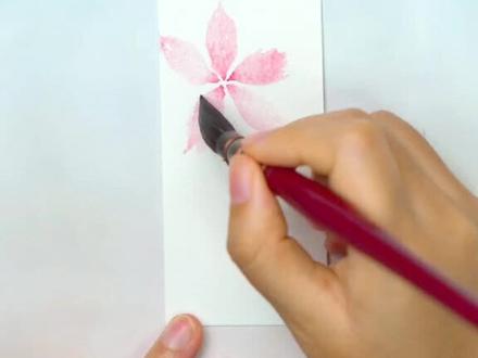 水彩教程~唯美简单好画的樱花书签#水彩 #手绘