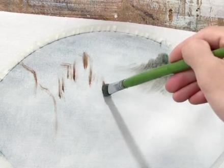 今天咱们从怎么贴扇形教你画一幅扇形风景画哈!走过路过不要错过#刀画小斌 #画画