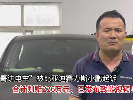 “龙哥讲电车”被比亚迪赛力斯小鹏起诉,已发布致歉视频!