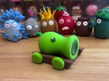 豌豆大炮#粘土 #手工 #植物大战僵尸杂交版 #豌豆大炮#手工diy