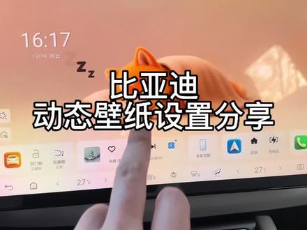 不使用第三方软件,比亚迪也可以设置动态壁纸了,快用你的小迪试试吧#用车技巧 #每天一个用车知识 #日常分享 #元up #比亚迪