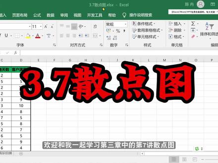 excel免费课程/excel自学视频教程/excel教程-3.7散点图 #excel技巧 #玩转office