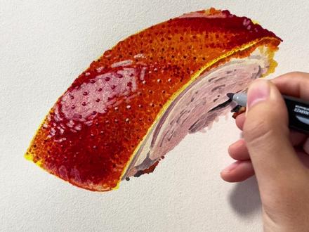 马克笔烤鸭全过程教学 #绘画教程 #绘画过程 #马克笔手绘