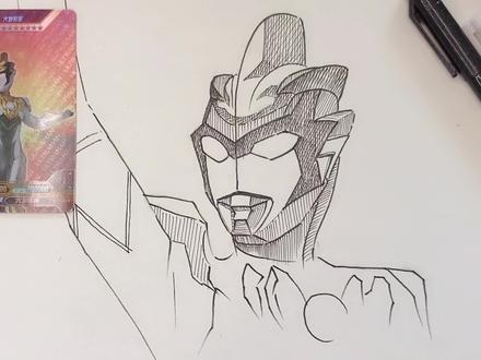 布鲁奥特曼大地形态,奥特曼系列线描简笔#画画 #一起学画画 #绘画 @抖音小助手