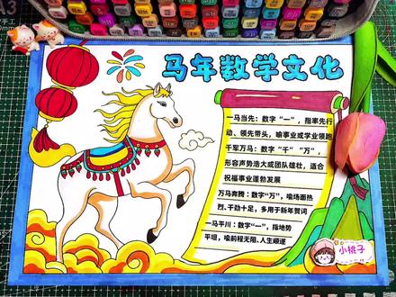 马年数学文化手抄报,马年数字成语中的数学手抄报,马年数字成语手抄报,马年说马手抄报,中华马文化手抄报,马年里的中国,标题可改,有线稿可打印
