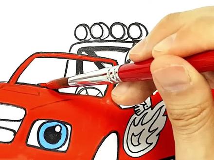 赛车总动员简笔画之闪电麦昆(中)#画画 #简笔画 #早教