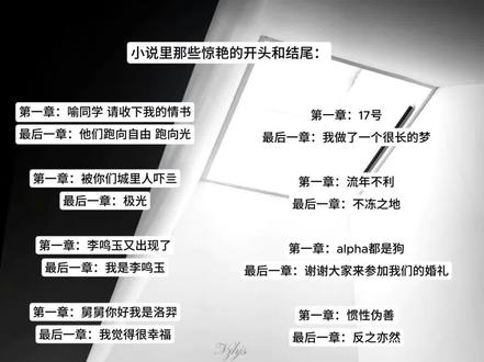 惊艳的开头和结尾#小说