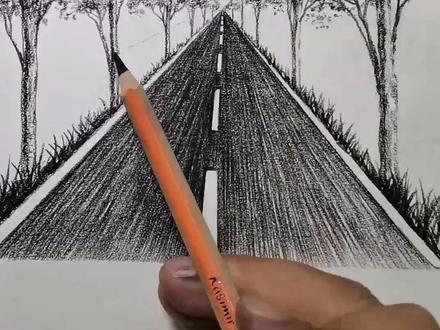 1分钟学会画公路,祝大家五一快乐,出行一路顺风,我已平安到达。