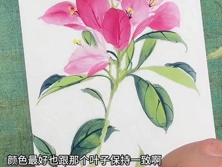 写意三角梅完整教程 #真实生活分享计划 #国画教程 #国画 #三角梅
