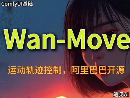 32.阿里巴巴Wan-Move视频轨迹控制模型 32.阿里巴巴Wan模型又添新模型,Wan-Move视频轨迹控制模型,控制视频中物品运动路线#comfyui #stablediffusion #阿里万相 #wan21 #遇见AI