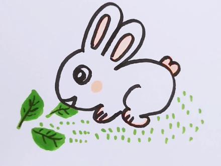 用3画兔子,超级简单#简笔画 #亲子 #创意 #教育 #儿童简笔画