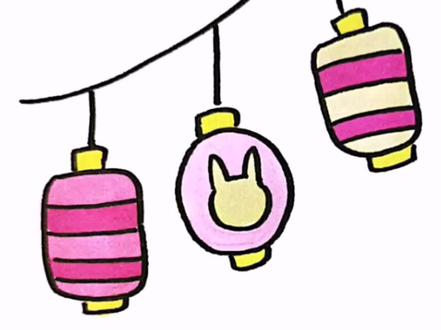 中秋节灯笼简笔画#画画#简笔画#中秋节#灯笼 @抖音小助手