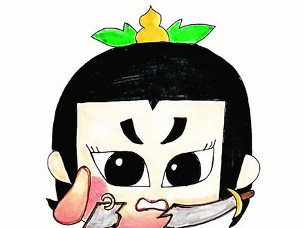 葫芦娃老三手里怎么又把大刀,他竟然把刀砍断了,真厉害!#亲子 #葫芦娃 #限时表情包 #一起学画画 #儿童创意手工