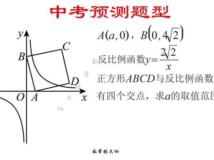中考数学:反比例函数与交点问题求取值范围 #中考数学 #反比例函数