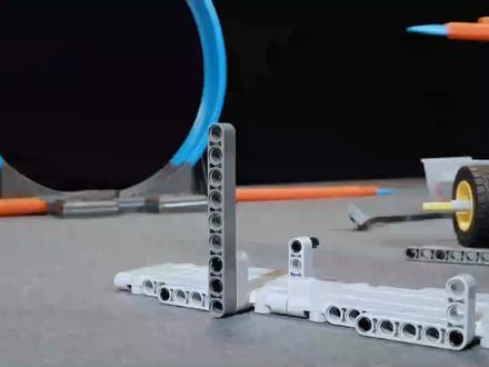 趣玩乐高:用乐高拼装一个实验工具吧?能瞬间发送小汽车速度很快 #乐高 #科技 #抖音小助手