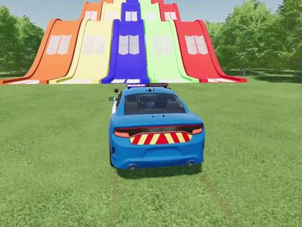 警车出动,穿越障碍物 #汽车动画 #儿童动画 #启蒙早教 #动画片儿童视频3-6岁#早教启蒙益智动画