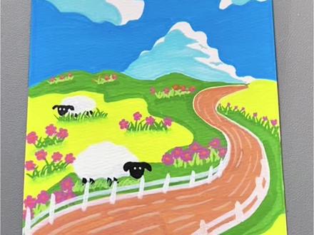 丙烯马克笔画简单又漂亮的春天主题画,一学就会!#丙烯马克笔 #春天主题画 #零基础学画画 #一学就会系列