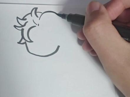 蛋今天教大家画一个炭治郎#手绘 #简笔画