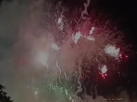 哇塞!好美呀 海天公园放烟花#过年放烟花才有年味