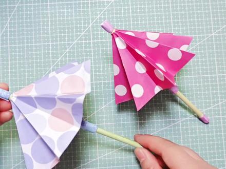 简单详细折纸教程可开合的雨伞