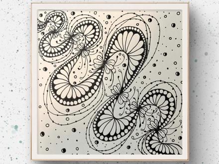 第123幅禅绕画,超美,灵动的线条画 #绘画教程 #自学画画打卡 #创作者中心 #创作灵感 临摹自@页余白 老师的作品@DOU+上热门 @DOU+小助手