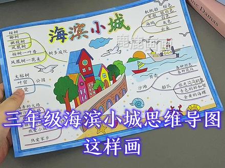 三年级语文思维导图海滨小城这样画简单又好看 含内容参考无水印直接打印A3 A4 8K 4K—直接涂色—完成手抄报 原创【高清】黑白/淡稿/彩色稿3张(彩色作为涂色参考,黑白直接涂色,淡稿要描红) 学校手抄报必做作业项,简单好看高大上,母慈子孝好办法#手抄报 #手抄报线稿 #三年级语文 #海滨小城 #语文思维导图