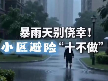 暴雨天别侥幸!小区避险“十不做”