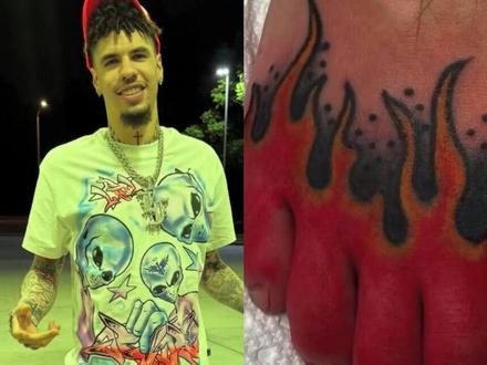 没地方纹了?三球鲍尔晒新脚趾纹身,盘点球星那些各种部位纹身