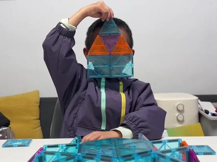 挑战磁力片1000种玩法之《彩虹🌈蜘蛛》#磁力片 #亲子互动