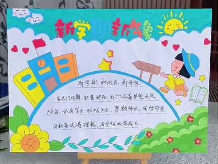 新学期新计划手抄报 又是一年开学季,新学期新气象手抄报,心向阳光,逐梦而行,新学期新计划手抄报!#新学期新气象手抄报 #新学期新计划手抄报 #小学手抄报#手抄报模板
