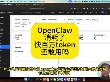 openclaw 消耗了快百万 token,还敢用吗 #openclaw #Token消耗 #AI #clawdbot #真实生活分享计划