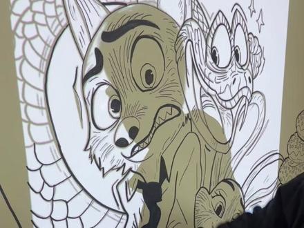 手残党邪修!我竟把《疯狂动物城》搬回家了 #想画就画 #疯狂动物城 #大白墙 #手工diy #零基础学画画