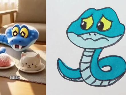 可爱的小盖瑞蛇#简笔画#二次元#动漫#动画#画画 #动漫