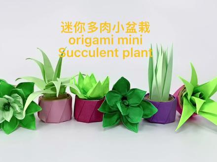 新年有新意 折纸多肉小盆栽