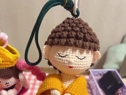 佛陀钩织教程(六(头发2#佛小伴钩织教程 #莲花小佛挂件 #佛小伴 #佛陀钩织 #佛渡有缘人