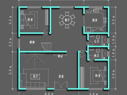 回村建房,卧室和卫生间做在一起才最好,喜欢的话点赞收藏。 #农村自建房设计 #自建房别墅 #平面设计